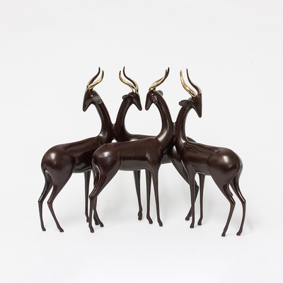 Loet Vanderveen - GERENUK QUARTET (364) - BRONZE - 16.5 X 6.5 X 12.5 - Free Shipping Anywhere In The USA!<br><br>These sculptures are bronze limited editions.<br><br><a href="/[sculpture]/[available]-[patina]-[swatches]/">More than 30 patinas are available</a>. Available patinas are indicated as IN STOCK. Loet Vanderveen limited editions are always in strong demand and our stocked inventory sells quickly. Please contact the galleries for any special orders.<br><br>Allow a few weeks for your sculptures to arrive as each one is thoroughly prepared and packed in our warehouse. This includes fully customized crating and boxing for each piece. Your patience is appreciated during this process as we strive to ensure that your new artwork safely arrives.