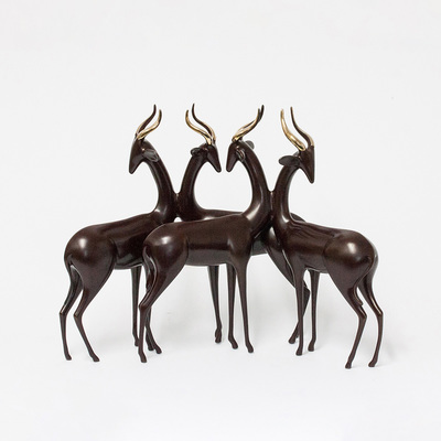 Loet Vanderveen - GERENUK QUARTET (364) - BRONZE - 16.5 X 6.5 X 12.5 - These sculptures are bronze limited editions.
<br>
<br><a href="/[sculpture]/[available]-[patina]-[swatches]/">More than 30 patinas are available</a>. Available patinas are indicated as IN STOCK. Loet Vanderveen limited editions are always in strong demand and our stocked inventory sells quickly. Special orders are not being taken at this time.
<br>
<br>Allow a few weeks for your sculptures to arrive as each one is thoroughly prepared and packed in our warehouse. This includes fully customized crating and boxing for each piece. Your patience is appreciated during this process as we strive to ensure that your new artwork safely arrives.
<br>
<br>Shipping and Handling TBD