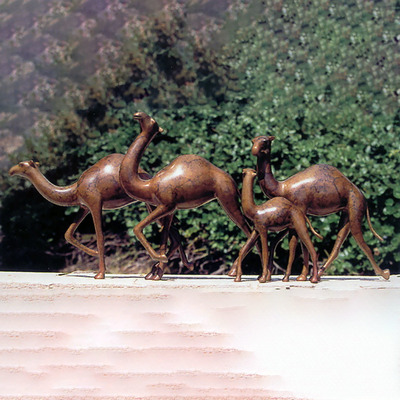 Loet Vanderveen - CAMEL CARAVAN, SMALL (370) - BRONZE - 20 X 3.5 X 9 - These sculptures are bronze limited editions.
<br>
<br><a href="/[sculpture]/[available]-[patina]-[swatches]/">More than 30 patinas are available</a>. Available patinas are indicated as IN STOCK. Loet Vanderveen limited editions are always in strong demand and our stocked inventory sells quickly. Special orders are not being taken at this time.
<br>
<br>Allow a few weeks for your sculptures to arrive as each one is thoroughly prepared and packed in our warehouse. This includes fully customized crating and boxing for each piece. Your patience is appreciated during this process as we strive to ensure that your new artwork safely arrives.
<br>
<br>Shipping and Handling TBD