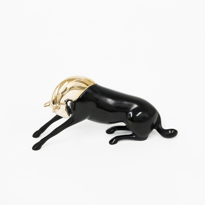 Loet Vanderveen - HORSE, CLASSIC RECLINING (381) - BRONZE - 6 X 3 - These sculptures are bronze limited editions.
<br>
<br><a href="/[sculpture]/[available]-[patina]-[swatches]/">More than 30 patinas are available</a>. Available patinas are indicated as IN STOCK. Loet Vanderveen limited editions are always in strong demand and our stocked inventory sells quickly. Special orders are not being taken at this time.
<br>
<br>Allow a few weeks for your sculptures to arrive as each one is thoroughly prepared and packed in our warehouse. This includes fully customized crating and boxing for each piece. Your patience is appreciated during this process as we strive to ensure that your new artwork safely arrives.
<br>
<br>Shipping and Handling TBD