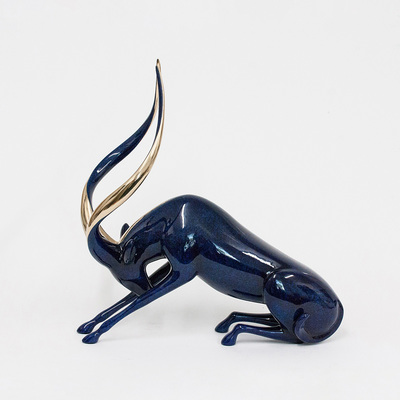 Loet Vanderveen - GAZELLE, STRETCHING (382) - BRONZE - 15 X 8 X 14.5 - These sculptures are bronze limited editions.
<br>
<br><a href="/[sculpture]/[available]-[patina]-[swatches]/">More than 30 patinas are available</a>. Available patinas are indicated as IN STOCK. Loet Vanderveen limited editions are always in strong demand and our stocked inventory sells quickly. Special orders are not being taken at this time.
<br>
<br>Allow a few weeks for your sculptures to arrive as each one is thoroughly prepared and packed in our warehouse. This includes fully customized crating and boxing for each piece. Your patience is appreciated during this process as we strive to ensure that your new artwork safely arrives.
<br>
<br>Shipping and Handling TBD