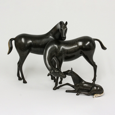 Loet Vanderveen - HORSE FAMILY (387) - BRONZE - 14.5 X 10.5 - These sculptures are bronze limited editions.
<br>
<br><a href="/[sculpture]/[available]-[patina]-[swatches]/">More than 30 patinas are available</a>. Available patinas are indicated as IN STOCK. Loet Vanderveen limited editions are always in strong demand and our stocked inventory sells quickly. Special orders are not being taken at this time.
<br>
<br>Allow a few weeks for your sculptures to arrive as each one is thoroughly prepared and packed in our warehouse. This includes fully customized crating and boxing for each piece. Your patience is appreciated during this process as we strive to ensure that your new artwork safely arrives.
<br>
<br>Shipping and Handling TBD