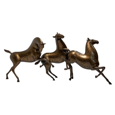 Loet Vanderveen - HORSES, PRANCING (394) - BRONZE - 18.5 X 9 - Free Shipping Anywhere In The USA!
<br>
<br>These sculptures are bronze limited editions.
<br>
<br><a href="/[sculpture]/[available]-[patina]-[swatches]/">More than 30 patinas are available</a>. Available patinas are indicated as IN STOCK. Loet Vanderveen limited editions are always in strong demand and our stocked inventory sells quickly. Special orders are not being taken at this time.
<br>
<br>Allow a few weeks for your sculptures to arrive as each one is thoroughly prepared and packed in our warehouse. This includes fully customized crating and boxing for each piece. Your patience is appreciated during this process as we strive to ensure that your new artwork safely arrives.