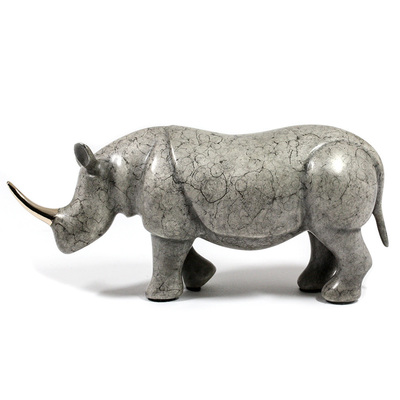 Loet Vanderveen - RHINO, NOAH'S (405) - BRONZE - 7.25 X 3 - These sculptures are bronze limited editions.
<br>
<br><a href="/[sculpture]/[available]-[patina]-[swatches]/">More than 30 patinas are available</a>. Available patinas are indicated as IN STOCK. Loet Vanderveen limited editions are always in strong demand and our stocked inventory sells quickly. Special orders are not being taken at this time.
<br>
<br>Allow a few weeks for your sculptures to arrive as each one is thoroughly prepared and packed in our warehouse. This includes fully customized crating and boxing for each piece. Your patience is appreciated during this process as we strive to ensure that your new artwork safely arrives.
<br>
<br>Shipping and Handling TBD