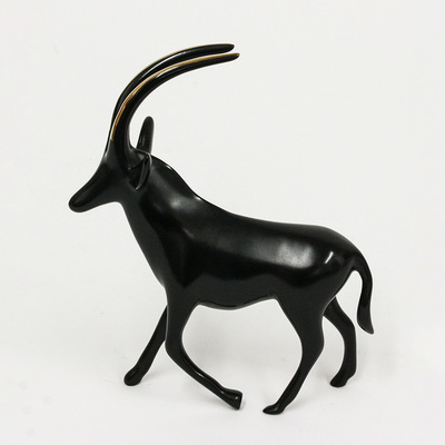 Loet Vanderveen - ANTELOPE, SABLE NOAH'S (409) - BRONZE - 5 X 2 - These sculptures are bronze limited editions.
<br>
<br><a href="/[sculpture]/[available]-[patina]-[swatches]/">More than 30 patinas are available</a>. Available patinas are indicated as IN STOCK. Loet Vanderveen limited editions are always in strong demand and our stocked inventory sells quickly. Special orders are not being taken at this time.
<br>
<br>Allow a few weeks for your sculptures to arrive as each one is thoroughly prepared and packed in our warehouse. This includes fully customized crating and boxing for each piece. Your patience is appreciated during this process as we strive to ensure that your new artwork safely arrives.
<br>
<br>Shipping and Handling TBD