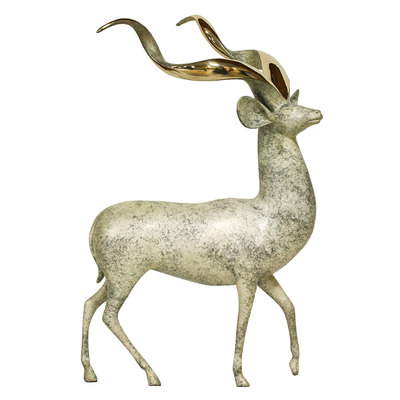Loet Vanderveen - KUDU, STANDING (417) - BRONZE - 17 X 24 - These sculptures are bronze limited editions.
<br>
<br><a href="/[sculpture]/[available]-[patina]-[swatches]/">More than 30 patinas are available</a>. Available patinas are indicated as IN STOCK. Loet Vanderveen limited editions are always in strong demand and our stocked inventory sells quickly. Special orders are not being taken at this time.
<br>
<br>Allow a few weeks for your sculptures to arrive as each one is thoroughly prepared and packed in our warehouse. This includes fully customized crating and boxing for each piece. Your patience is appreciated during this process as we strive to ensure that your new artwork safely arrives.
<br>
<br>Shipping and Handling TBD