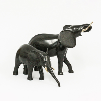 Loet Vanderveen - ELEPHANT PAIR, DRINKING (425) - BRONZE - 16 X 11.5 - These sculptures are bronze limited editions.
<br>
<br><a href="/[sculpture]/[available]-[patina]-[swatches]/">More than 30 patinas are available</a>. Available patinas are indicated as IN STOCK. Loet Vanderveen limited editions are always in strong demand and our stocked inventory sells quickly. Special orders are not being taken at this time.
<br>
<br>Allow a few weeks for your sculptures to arrive as each one is thoroughly prepared and packed in our warehouse. This includes fully customized crating and boxing for each piece. Your patience is appreciated during this process as we strive to ensure that your new artwork safely arrives.
<br>
<br>Shipping and Handling TBD