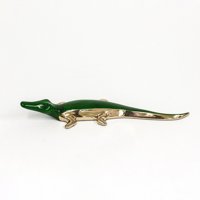 Loet Vanderveen - ALLIGATOR, SINGLE (431) - BRONZE - 12.5 X 2 X 2 - These sculptures are bronze limited editions.
<br>
<br><a href="/[sculpture]/[available]-[patina]-[swatches]/">More than 30 patinas are available</a>. Available patinas are indicated as IN STOCK. Loet Vanderveen limited editions are always in strong demand and our stocked inventory sells quickly. Special orders are not being taken at this time.
<br>
<br>Allow a few weeks for your sculptures to arrive as each one is thoroughly prepared and packed in our warehouse. This includes fully customized crating and boxing for each piece. Your patience is appreciated during this process as we strive to ensure that your new artwork safely arrives.
<br>
<br>Shipping and Handling TBD