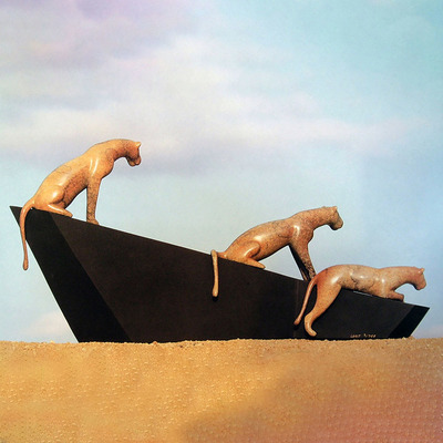 Loet Vanderveen - LIONESSES AND STRUCTURE (433) - BRONZE - 21.5 X 5.5 X 11 - These sculptures are bronze limited editions.
<br>
<br><a href="/[sculpture]/[available]-[patina]-[swatches]/">More than 30 patinas are available</a>. Available patinas are indicated as IN STOCK. Loet Vanderveen limited editions are always in strong demand and our stocked inventory sells quickly. Special orders are not being taken at this time.
<br>
<br>Allow a few weeks for your sculptures to arrive as each one is thoroughly prepared and packed in our warehouse. This includes fully customized crating and boxing for each piece. Your patience is appreciated during this process as we strive to ensure that your new artwork safely arrives.
<br>
<br>Shipping and Handling TBD