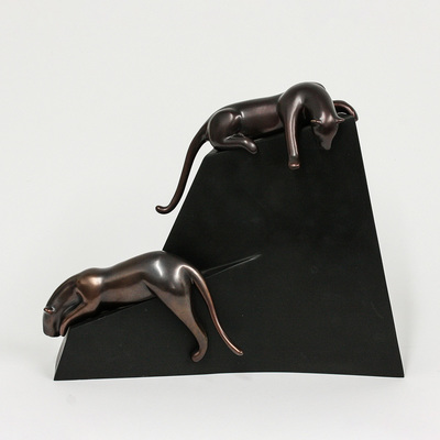 Loet Vanderveen - COUGARS AND STRUCTURE (434) - BRONZE - 12 X 10.5 - Free Shipping Anywhere In The USA!<br><br>These sculptures are bronze limited editions.<br><br><a href="/[sculpture]/[available]-[patina]-[swatches]/">More than 30 patinas are available</a>. Available patinas are indicated as IN STOCK. Loet Vanderveen limited editions are always in strong demand and our stocked inventory sells quickly. Please contact the galleries for any special orders.<br><br>Allow a few weeks for your sculptures to arrive as each one is thoroughly prepared and packed in our warehouse. This includes fully customized crating and boxing for each piece. Your patience is appreciated during this process as we strive to ensure that your new artwork safely arrives.