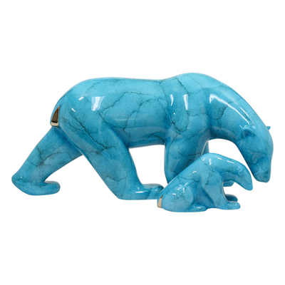 Loet Vanderveen - POLAR BEAR AND BABY, STANDING (438) - BRONZE - 15.5 X 8 X 7.25 - Free Shipping Anywhere In The USA!
<br>
<br>These sculptures are bronze limited editions.
<br>
<br><a href="/[sculpture]/[available]-[patina]-[swatches]/">More than 30 patinas are available</a>. Available patinas are indicated as IN STOCK. Loet Vanderveen limited editions are always in strong demand and our stocked inventory sells quickly. Special orders are not being taken at this time.
<br>
<br>Allow a few weeks for your sculptures to arrive as each one is thoroughly prepared and packed in our warehouse. This includes fully customized crating and boxing for each piece. Your patience is appreciated during this process as we strive to ensure that your new artwork safely arrives.