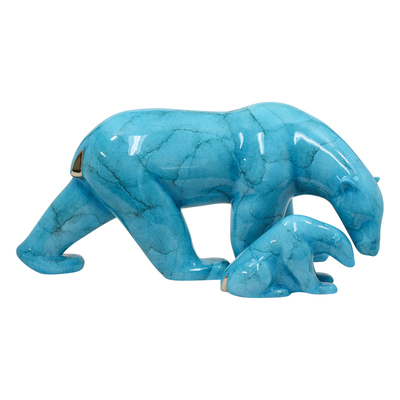 Loet Vanderveen - POLAR BEAR AND BABY, STANDING (438) - BRONZE - 15.5 X 8 X 7.25 - These sculptures are bronze limited editions.
<br>
<br><a href="/[sculpture]/[available]-[patina]-[swatches]/">More than 30 patinas are available</a>. Available patinas are indicated as IN STOCK. Loet Vanderveen limited editions are always in strong demand and our stocked inventory sells quickly. Special orders are not being taken at this time.
<br>
<br>Allow a few weeks for your sculptures to arrive as each one is thoroughly prepared and packed in our warehouse. This includes fully customized crating and boxing for each piece. Your patience is appreciated during this process as we strive to ensure that your new artwork safely arrives.
<br>
<br>Shipping and Handling TBD