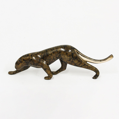 Loet Vanderveen - JAGUAR STALKING (452) - BRONZE - 11 X 4 - These sculptures are bronze limited editions.
<br>
<br><a href="/[sculpture]/[available]-[patina]-[swatches]/">More than 30 patinas are available</a>. Available patinas are indicated as IN STOCK. Loet Vanderveen limited editions are always in strong demand and our stocked inventory sells quickly. Special orders are not being taken at this time.
<br>
<br>Allow a few weeks for your sculptures to arrive as each one is thoroughly prepared and packed in our warehouse. This includes fully customized crating and boxing for each piece. Your patience is appreciated during this process as we strive to ensure that your new artwork safely arrives.
<br>
<br>Shipping and Handling TBD