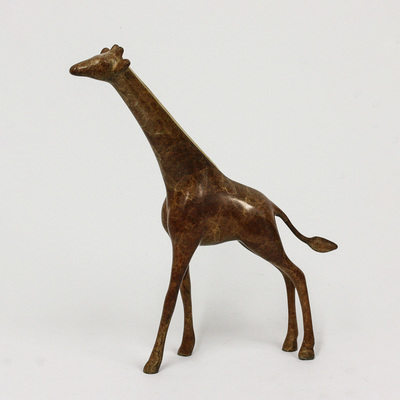 Loet Vanderveen - GIRAFFE, SMALL STANDING (459) - BRONZE - 7.25 X 1.5 X 8.5 - These sculptures are bronze limited editions.
<br>
<br><a href="/[sculpture]/[available]-[patina]-[swatches]/">More than 30 patinas are available</a>. Available patinas are indicated as IN STOCK. Loet Vanderveen limited editions are always in strong demand and our stocked inventory sells quickly. Special orders are not being taken at this time.
<br>
<br>Allow a few weeks for your sculptures to arrive as each one is thoroughly prepared and packed in our warehouse. This includes fully customized crating and boxing for each piece. Your patience is appreciated during this process as we strive to ensure that your new artwork safely arrives.
<br>
<br>Shipping and Handling TBD