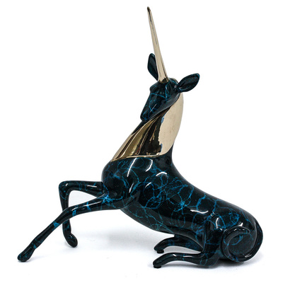 Loet Vanderveen - UNICORN (461) - BRONZE - 7.25 X 2 X 7.75 - These sculptures are bronze limited editions.
<br>
<br><a href="/[sculpture]/[available]-[patina]-[swatches]/">More than 30 patinas are available</a>. Available patinas are indicated as IN STOCK. Loet Vanderveen limited editions are always in strong demand and our stocked inventory sells quickly. Special orders are not being taken at this time.
<br>
<br>Allow a few weeks for your sculptures to arrive as each one is thoroughly prepared and packed in our warehouse. This includes fully customized crating and boxing for each piece. Your patience is appreciated during this process as we strive to ensure that your new artwork safely arrives.
<br>
<br>Shipping and Handling TBD