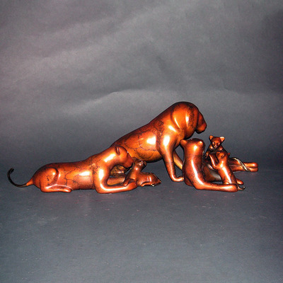 Loet Vanderveen - LION PRIDE (465) - BRONZE - 19.5 X 9.5 X 5.5 - These sculptures are bronze limited editions.
<br>
<br><a href="/[sculpture]/[available]-[patina]-[swatches]/">More than 30 patinas are available</a>. Available patinas are indicated as IN STOCK. Loet Vanderveen limited editions are always in strong demand and our stocked inventory sells quickly. Special orders are not being taken at this time.
<br>
<br>Allow a few weeks for your sculptures to arrive as each one is thoroughly prepared and packed in our warehouse. This includes fully customized crating and boxing for each piece. Your patience is appreciated during this process as we strive to ensure that your new artwork safely arrives.
<br>
<br>Shipping and Handling TBD