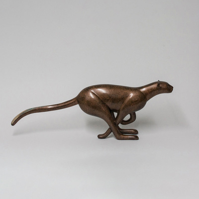 Loet Vanderveen - CHEETAH, RUNNING LG (470) - BRONZE - 30 X 4.5 X 11 - These sculptures are bronze limited editions.
<br>
<br><a href="/[sculpture]/[available]-[patina]-[swatches]/">More than 30 patinas are available</a>. Available patinas are indicated as IN STOCK. Loet Vanderveen limited editions are always in strong demand and our stocked inventory sells quickly. Special orders are not being taken at this time.
<br>
<br>Allow a few weeks for your sculptures to arrive as each one is thoroughly prepared and packed in our warehouse. This includes fully customized crating and boxing for each piece. Your patience is appreciated during this process as we strive to ensure that your new artwork safely arrives.
<br>
<br>Shipping and Handling TBD