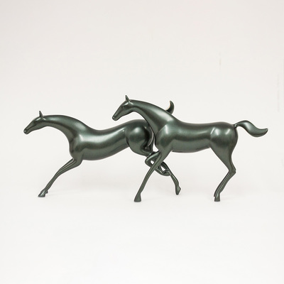 Loet Vanderveen - HORSES, GALLOPING (475) - BRONZE - 22 X 5 X 9 - These sculptures are bronze limited editions.
<br>
<br><a href="/[sculpture]/[available]-[patina]-[swatches]/">More than 30 patinas are available</a>. Available patinas are indicated as IN STOCK. Loet Vanderveen limited editions are always in strong demand and our stocked inventory sells quickly. Special orders are not being taken at this time.
<br>
<br>Allow a few weeks for your sculptures to arrive as each one is thoroughly prepared and packed in our warehouse. This includes fully customized crating and boxing for each piece. Your patience is appreciated during this process as we strive to ensure that your new artwork safely arrives.
<br>
<br>Shipping and Handling TBD