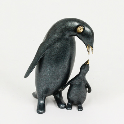 Loet Vanderveen - PENGUIN, KING & BABY (488) - BRONZE - 7 X 5.5 X 7.5 - Free Shipping Anywhere In The USA!<br><br>These sculptures are bronze limited editions.<br><br><a href="/[sculpture]/[available]-[patina]-[swatches]/">More than 30 patinas are available</a>. Available patinas are indicated as IN STOCK. Loet Vanderveen limited editions are always in strong demand and our stocked inventory sells quickly. Please contact the galleries for any special orders.<br><br>Allow a few weeks for your sculptures to arrive as each one is thoroughly prepared and packed in our warehouse. This includes fully customized crating and boxing for each piece. Your patience is appreciated during this process as we strive to ensure that your new artwork safely arrives.