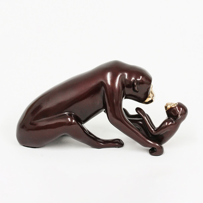 Loet Vanderveen - CHIMP & BABY, NEW (489) - BRONZE - 10.2 X 3.5 X 5.2 - These sculptures are bronze limited editions.
<br>
<br><a href="/[sculpture]/[available]-[patina]-[swatches]/">More than 30 patinas are available</a>. Available patinas are indicated as IN STOCK. Loet Vanderveen limited editions are always in strong demand and our stocked inventory sells quickly. Special orders are not being taken at this time.
<br>
<br>Allow a few weeks for your sculptures to arrive as each one is thoroughly prepared and packed in our warehouse. This includes fully customized crating and boxing for each piece. Your patience is appreciated during this process as we strive to ensure that your new artwork safely arrives.
<br>
<br>Shipping and Handling TBD