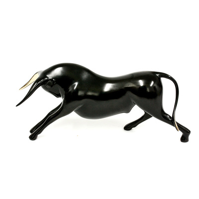 Loet Vanderveen - BULL, CHARGING (493) - BRONZE - 12 X 3.5 X 5.5 - These sculptures are bronze limited editions.
<br>
<br><a href="/[sculpture]/[available]-[patina]-[swatches]/">More than 30 patinas are available</a>. Available patinas are indicated as IN STOCK. Loet Vanderveen limited editions are always in strong demand and our stocked inventory sells quickly. Special orders are not being taken at this time.
<br>
<br>Allow a few weeks for your sculptures to arrive as each one is thoroughly prepared and packed in our warehouse. This includes fully customized crating and boxing for each piece. Your patience is appreciated during this process as we strive to ensure that your new artwork safely arrives.
<br>
<br>Shipping and Handling TBD