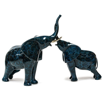 Loet Vanderveen - ELEPHANTS, AFFECTIONATE (494) - BRONZE - 19.25 X 12 X 14 - These sculptures are bronze limited editions.
<br>
<br><a href="/[sculpture]/[available]-[patina]-[swatches]/">More than 30 patinas are available</a>. Available patinas are indicated as IN STOCK. Loet Vanderveen limited editions are always in strong demand and our stocked inventory sells quickly. Special orders are not being taken at this time.
<br>
<br>Allow a few weeks for your sculptures to arrive as each one is thoroughly prepared and packed in our warehouse. This includes fully customized crating and boxing for each piece. Your patience is appreciated during this process as we strive to ensure that your new artwork safely arrives.
<br>
<br>Shipping and Handling TBD