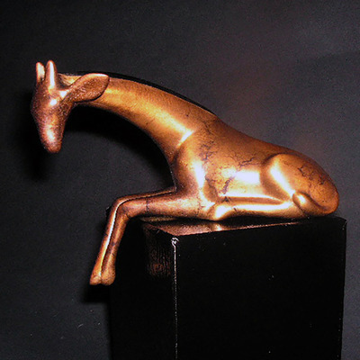 Loet Vanderveen - GIRAFFE, SEATED (LEGS OVER LEDGE) (495) - BRONZE - 5 X 2.5 X 5 - These sculptures are bronze limited editions.
<br>
<br><a href="/[sculpture]/[available]-[patina]-[swatches]/">More than 30 patinas are available</a>. Available patinas are indicated as IN STOCK. Loet Vanderveen limited editions are always in strong demand and our stocked inventory sells quickly. Special orders are not being taken at this time.
<br>
<br>Allow a few weeks for your sculptures to arrive as each one is thoroughly prepared and packed in our warehouse. This includes fully customized crating and boxing for each piece. Your patience is appreciated during this process as we strive to ensure that your new artwork safely arrives.
<br>
<br>Shipping and Handling TBD