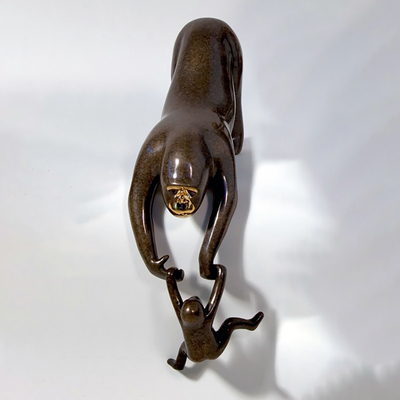 Loet Vanderveen - GORILLA AND BABY(HANGS 6.5" BELOW EDGE) (505) - BRONZE - 8.5 X 4.25 X 5 - These sculptures are bronze limited editions.
<br>
<br><a href="/[sculpture]/[available]-[patina]-[swatches]/">More than 30 patinas are available</a>. Available patinas are indicated as IN STOCK. Loet Vanderveen limited editions are always in strong demand and our stocked inventory sells quickly. Special orders are not being taken at this time.
<br>
<br>Allow a few weeks for your sculptures to arrive as each one is thoroughly prepared and packed in our warehouse. This includes fully customized crating and boxing for each piece. Your patience is appreciated during this process as we strive to ensure that your new artwork safely arrives.
<br>
<br>Shipping and Handling TBD