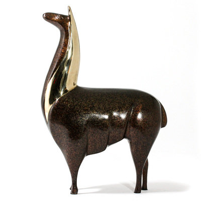 Loet Vanderveen - LLAMA, LARGE (514) - BRONZE - 6.5 X 3 X 9.75 - These sculptures are bronze limited editions.
<br>
<br><a href="/[sculpture]/[available]-[patina]-[swatches]/">More than 30 patinas are available</a>. Available patinas are indicated as IN STOCK. Loet Vanderveen limited editions are always in strong demand and our stocked inventory sells quickly. Special orders are not being taken at this time.
<br>
<br>Allow a few weeks for your sculptures to arrive as each one is thoroughly prepared and packed in our warehouse. This includes fully customized crating and boxing for each piece. Your patience is appreciated during this process as we strive to ensure that your new artwork safely arrives.
<br>
<br>Shipping and Handling TBD
