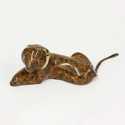 Loet Vanderveen - LION, RECLINING (517) - BRONZE - 7 X 3 X 2.5 - These sculptures are bronze limited editions.
<br>
<br><a href="/[sculpture]/[available]-[patina]-[swatches]/">More than 30 patinas are available</a>. Available patinas are indicated as IN STOCK. Loet Vanderveen limited editions are always in strong demand and our stocked inventory sells quickly. Special orders are not being taken at this time.
<br>
<br>Allow a few weeks for your sculptures to arrive as each one is thoroughly prepared and packed in our warehouse. This includes fully customized crating and boxing for each piece. Your patience is appreciated during this process as we strive to ensure that your new artwork safely arrives.
<br>
<br>Shipping and Handling TBD