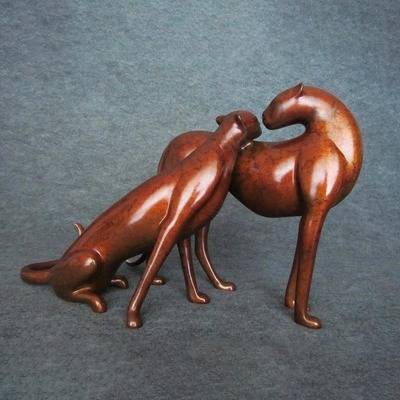 Loet Vanderveen - CHEETAHS, AFFECTIONATE (526) - BRONZE - 13 X 5.25 X 8.5 - These sculptures are bronze limited editions.
<br>
<br><a href="/[sculpture]/[available]-[patina]-[swatches]/">More than 30 patinas are available</a>. Available patinas are indicated as IN STOCK. Loet Vanderveen limited editions are always in strong demand and our stocked inventory sells quickly. Special orders are not being taken at this time.
<br>
<br>Allow a few weeks for your sculptures to arrive as each one is thoroughly prepared and packed in our warehouse. This includes fully customized crating and boxing for each piece. Your patience is appreciated during this process as we strive to ensure that your new artwork safely arrives.
<br>
<br>Shipping and Handling TBD
