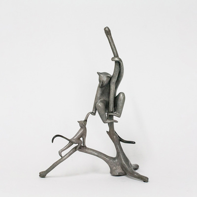 Loet Vanderveen - LEMUR AND BABY ON TREE (543) - BRONZE - 16 X 8 X 12 - These sculptures are bronze limited editions.
<br>
<br><a href="/[sculpture]/[available]-[patina]-[swatches]/">More than 30 patinas are available</a>. Available patinas are indicated as IN STOCK. Loet Vanderveen limited editions are always in strong demand and our stocked inventory sells quickly. Special orders are not being taken at this time.
<br>
<br>Allow a few weeks for your sculptures to arrive as each one is thoroughly prepared and packed in our warehouse. This includes fully customized crating and boxing for each piece. Your patience is appreciated during this process as we strive to ensure that your new artwork safely arrives.
<br>
<br>Shipping and Handling TBD