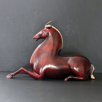Loet Vanderveen - HORSE, DYNASTY (546) - BRONZE - 23 X 6 X 15 - These sculptures are bronze limited editions.
<br>
<br><a href="/[sculpture]/[available]-[patina]-[swatches]/">More than 30 patinas are available</a>. Available patinas are indicated as IN STOCK. Loet Vanderveen limited editions are always in strong demand and our stocked inventory sells quickly. Special orders are not being taken at this time.
<br>
<br>Allow a few weeks for your sculptures to arrive as each one is thoroughly prepared and packed in our warehouse. This includes fully customized crating and boxing for each piece. Your patience is appreciated during this process as we strive to ensure that your new artwork safely arrives.
<br>
<br>Shipping and Handling TBD