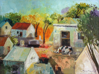 Margaret Gradwell - HUNTER'S LODGE - ACRYLIC AND OIL ON CANVAS - 29 X 40