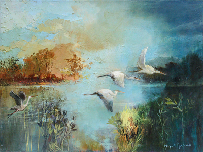 Margaret Gradwell - MORNING TO EVE - ACRYLIC AND OIL ON CANVAS - 29 1/2 X 39 1/2