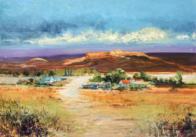 Margaret Gradwell - RURAL RETREAT - ACRYLIC AND OIL ON CANVAS - 39 X 55