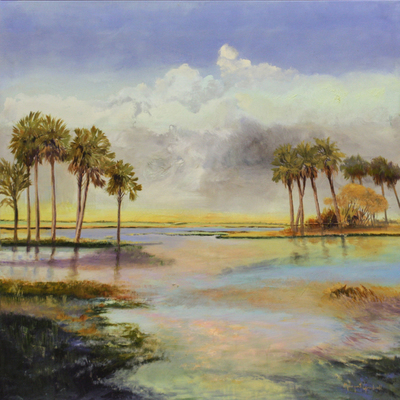 Margaret Gradwell - CALMING TIMES - ACRYLIC AND OIL ON CANVAS - 51 1/4 X 49 1/2