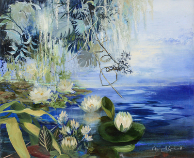 Margaret Gradwell - A LITTLE SILENCE - ACRYLIC AND OIL ON CANVAS - 29 3/4 X 35 1/2