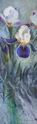 Margaret Gradwell - NATURE'S IRIS - ACRYLIC AND OIL ON CANVAS - 65 X 20