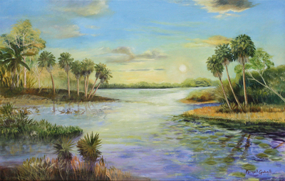 Margaret Gradwell - WONDEROUS VIEW - ACRYLIC AND OIL ON CANVAS - 37 3/8 x 58 3/4