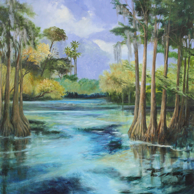 Margaret Gradwell-CYPRESS GROVE Margaret Gradwell - CYPRESS GROVE - ACRYLIC AND OIL ON CANVAS - 50 X 49 3/4