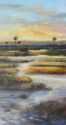 Margaret Gradwell-EVERGLADES MAGIC Margaret Gradwell - EVERGLADES MAGIC - ACRYLIC AND OIL ON CANVAS - 51 X 27 1/2