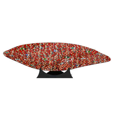 Orovetro Murano - CRIMSON FIESTA - GLASS - 9 X 30 1/2 X 6