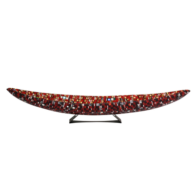 Orovetro Murano - CRIMSON CASCADE - GLASS - 5 1/2 X 30 X 7 1/2