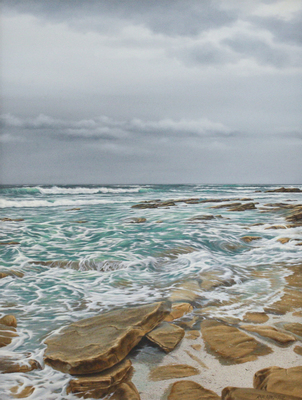 Rob MacIntosh - SUPER TIDE - BLOWING ROCKS - OIL ON CANVAS - 40 X 30