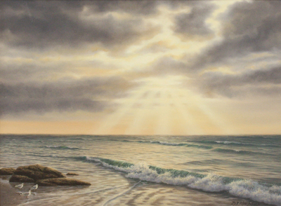 Rob MacIntosh - PEACEFUL SUNSET - OIL ON CANVAS - 18 X 24
