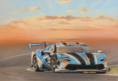 Rob MacIntosh - FERRARI RACE CAR 108 - OIL ON CANVAS - 24 X 36
