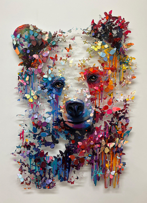 2Wild - FRIENDLY VISITOR - MIXED MEDIA ON PLEXIGLASS - 46 X 31