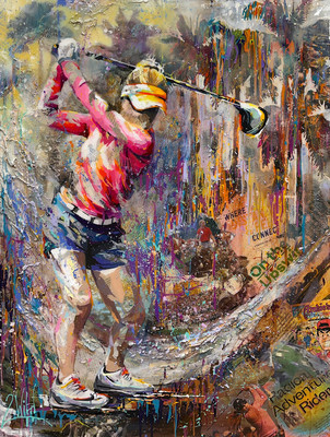 2Wild - SWINGING THROUGH HAPPINESS - MIXED MEDIA ON PANEL - 48 X 36