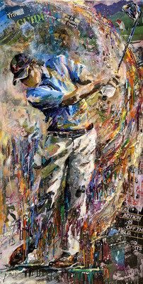 2Wild - THE REAL ACTION - MIXED MEDIA ON PANEL - 60 X 30